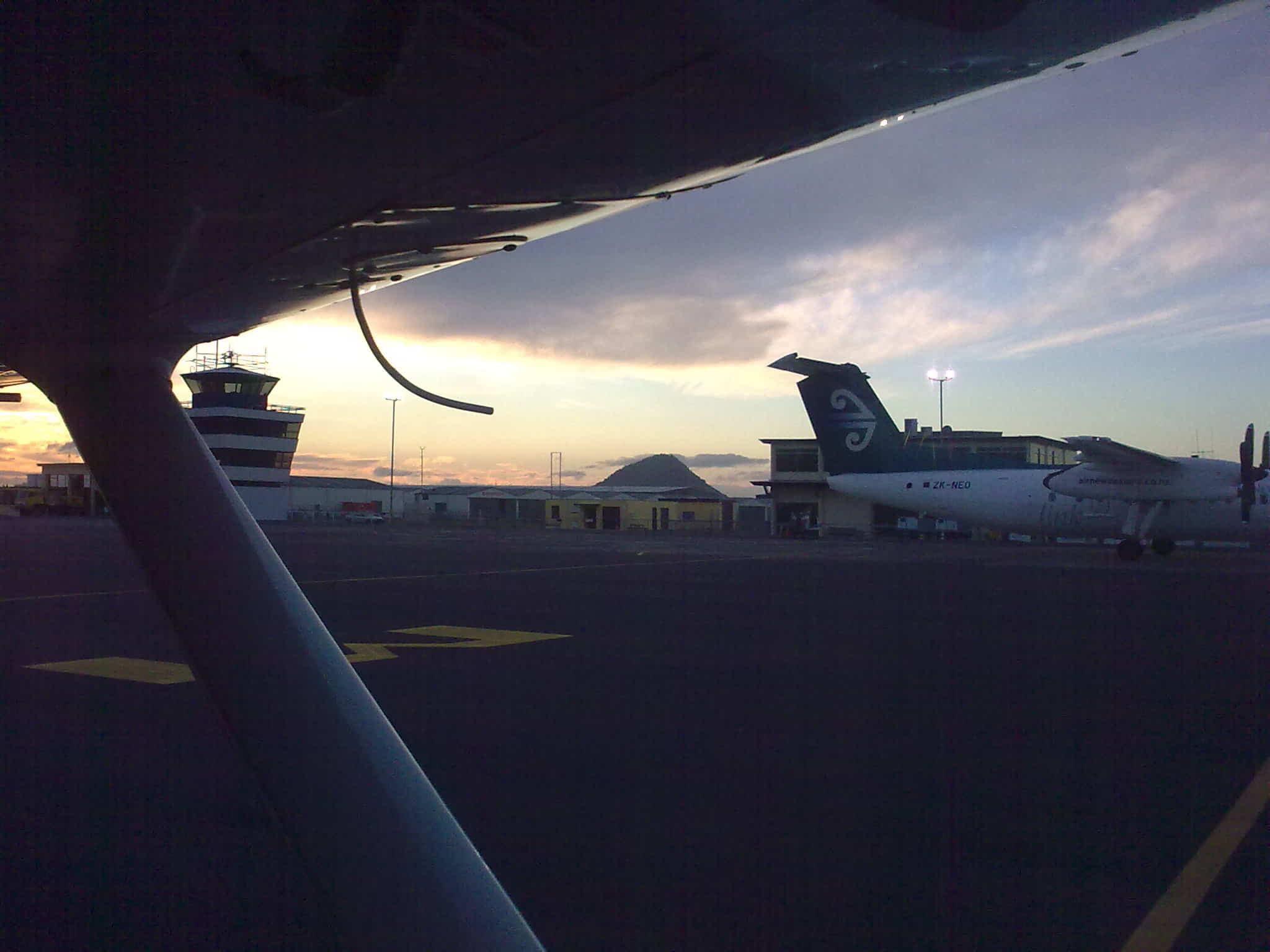 Sunset over apron